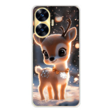 Яркий чехол для Realme C56 с Зимними Оленятами – Оленёнок