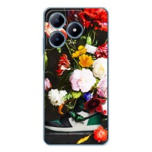 Брендновые Чехлы для Realme C61 - (PREMIUMPrint) (Nike цветы)