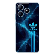 Чехлы Адидас для Realme C61 (AlphaPrint) (Синий Адидас)
