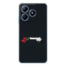Чехлы (ART) Цветы на Realme C61 (VPrint) (Неожиданные цветы)