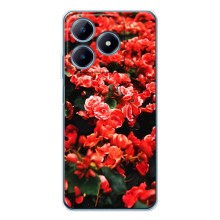 Чехлы с Цветами для Realme C61 (VPrint) (Цветы красные)