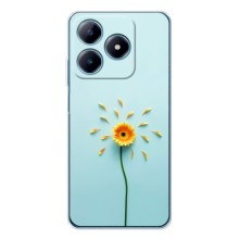 Чехлы с Цветами для Realme C61 (VPrint) (Желтый цветок)