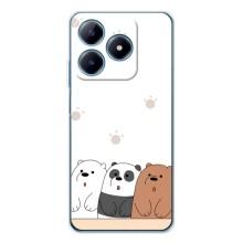 Чехлы с изображением разных животных для Realme C61 (Удивленные медвеженки)