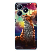 Чехлы с картинкой Лисички для Realme C61 (VPrint) (Лисица в космосе)