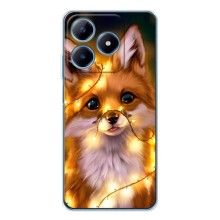 Чехлы с картинкой Лисички для Realme C61 (VPrint) (Лисичка в гирляндах)