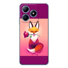 Чехлы с картинкой Лисички для Realme C61 (VPrint) (Лисичка с розочкой)