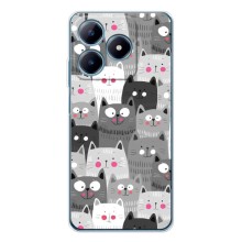 Чехлы с Котиками для Realme C61 (VPrint) (Рисованные котики)