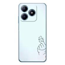 Чехлы (Знак сердечка) на Realme C61 – Сердце на голубом