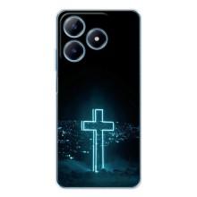 Чехол для Realme C61 (AlphaPrint) - (Христианские) (Крест и город)