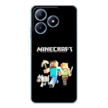 Чехол Майнкрафт на Realme C61 (AlphaPrint) Minecraft (герои Minecraft)