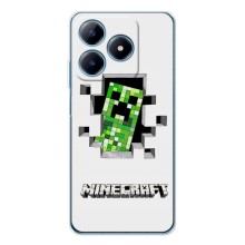 Чехол Майнкрафт на Realme C61 (AlphaPrint) Minecraft (крипер Майнкрафт)