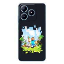Чехол Майнкрафт на Realme C61 (AlphaPrint) Minecraft (персонажи Minecraft)