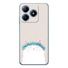 Чехол на тематику: Коты для Realme C61 – Белый котик