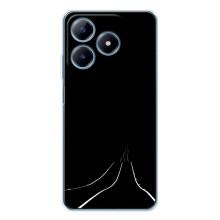 Чехол с картинками на черном фоне для Realme C61 – Дорога
