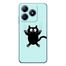 Чехол с принтом для Realme C61 (AlphaPrint) Модные коты (Падающий кот)