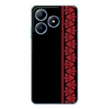 Силиконовый Чехол на Realme C61 с картинкой Вышиванки – Вышиванка на черном