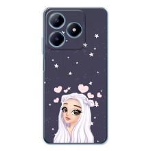 Чехол Стильные девушки на Realme C61 – Девушка и сердечки