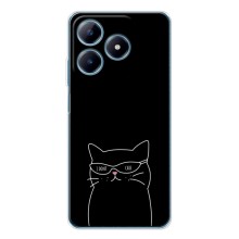 Чехол с рисунком кот на Realme C61 (Равнодушный кот)