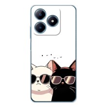 Чехол с рисунком кот на Realme C61 (Коты в очках)