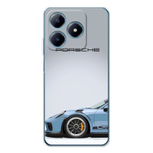 Чохол з авто Порше для Realme C61 – Блакитний Порше