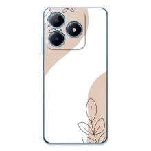 Силиконовый чехол с принтом в цветах на Realme C61 – Нюдовый дизайн