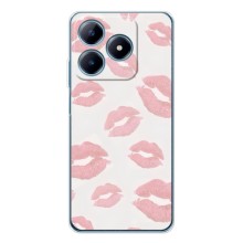 Чехол с розовым рисунком для Realme C61 (Розовые губы)