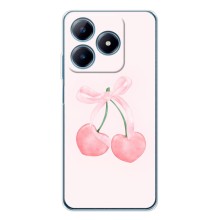 Чехол с розовым рисунком для Realme C61 (Розовые вишни)