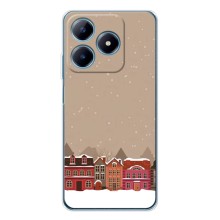 Новогодние, Праздничные Чехлы для Realme C61 - 2024 год (Зимний город)