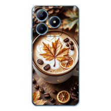 Чехол с уникальным дизайном «Осень с кофе» для Realme C61 – Пряный кофе