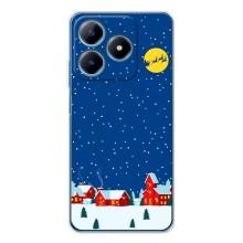 Силиконовый бампер на рождество для Realme C61 – Город в снегу