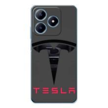 Силіконовий бампер з картинкою машини на Realme C61 – Logo TESLA