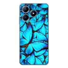 Силиконовый бампер с картинкой животных для Realme C61 (Крылья бабочек)