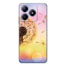 Силиконовый Чехол с одуванчиками на Realme C61 – Цветок-одуванчик