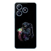 Силиконовый Чехол с принтом "Космонавты" на Realme C61 – В руках земля