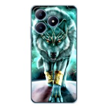 Защитные чехлы для Реалми С61 (AlphaPrint) (ХИТ продаж) ВОЛК (Яркий волк)