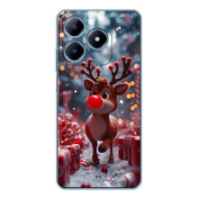 Яркий чехол для Realme C61 с Зимними Оленятами – Олень среди подарков