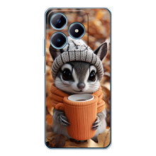 Печатный чехол «Зверята с кофе» для Realme C61