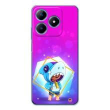 Чехол Бравл Старс для Realme C63 4G – Леон в костюме Акулы