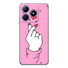 Чехол с принтом для Realme C63 4G (AlphaPrint - Знак сердечка)