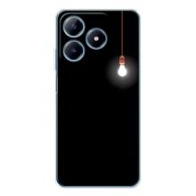 Чехол с картинками на черном фоне для Realme C63 4G – Лампочка