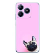 Бампер для Realme C63 4G з картинкою "Песики" (Собака на рожевому)