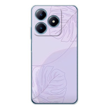 Чохол квітковий дизайн для Realme C63 4G – Монстера фіолетова
