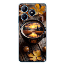 Чохол з унікальним дизайном 'Осінь з кавою' для Realme C63 4G – Темна кава