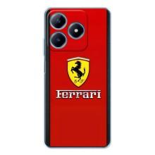 Силиконовый бампер с картинкой машины на Realme C63 4G (Ferrari Logo)