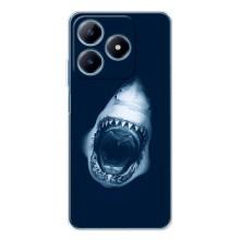 Силиконовый бампер с картинкой животных для Realme C63 4G (Пасть Акулы)