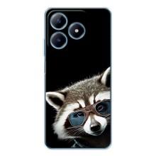 Силиконовый Чехол с Енотами на Realme C63 4G – Стильный Енот