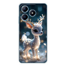 Яскравий чохол для Realme C63 4G з Зимові Оленята – Блискуче оленятко