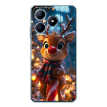 Яскравий чохол для Realme C63 4G з Зимові Оленята – Олень з шарфом