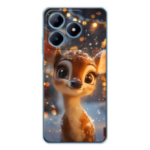 Яскравий чохол для Realme C63 4G з Зимові Оленята – Оленятко серед герлянд