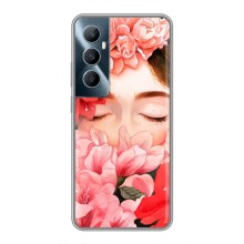 Чехлы (ART) Цветы на Realme C65 (VPrint) (Глаза в цветах)